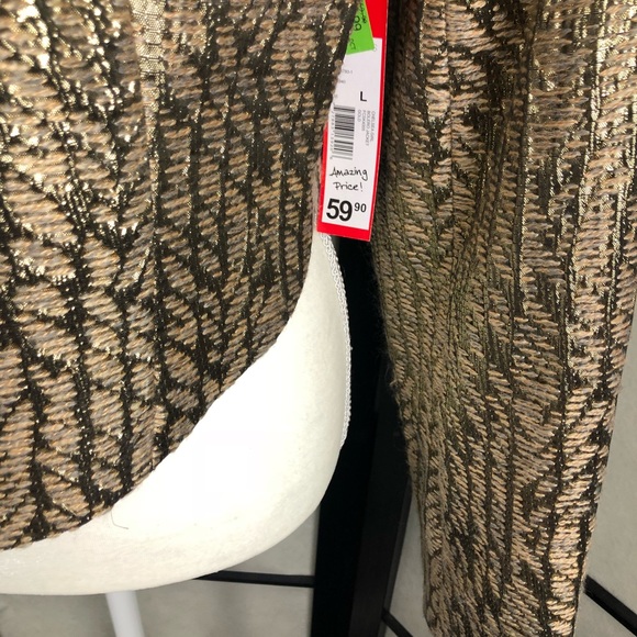 French Connection Gold Metallic Jacket Cardigan - Picture 3 of 4